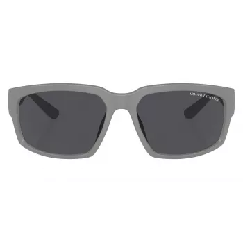 Armani Exchange AX4142SU81808 Vīriešu saulesbrilles Matēti melna tumši pelēka taisnstūra