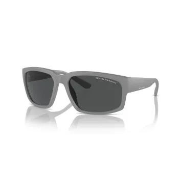 Armani Exchange AX4142SU81808 Vīriešu saulesbrilles Matēti melna tumši pelēka taisnstūra