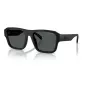Armani Exchange AX4154SU83737 Vīriešu taisnstūra saulesbrilles - Melns propionāta rāmis, Pelēkas polikarbonāta lēcas, UV400 aizsardzība