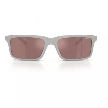 Armani Exchange AX4157SU83786 Vīriešu taisnstūra saulesbrilles - Matēts melns rāmis, pelēkas lēcas