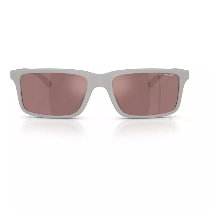 Armani Exchange AX4157SU83786 Vīriešu taisnstūra saulesbrilles - Matēts melns rāmis, pelēkas lēcas
