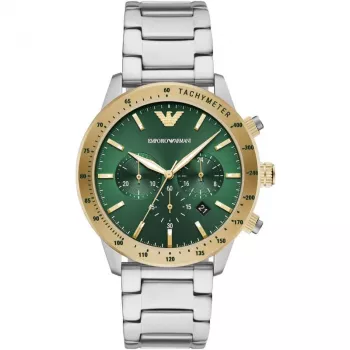 Armani Man AR11454 vīriešu kvarca hronogrāfa pulkstenis 43mm, melns ciparnīcas, ādas siksna