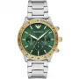 Armani Man AR11454 vīriešu kvarca hronogrāfa pulkstenis 43mm, melns ciparnīcas, ādas siksna