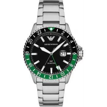 ARMANI Man AR11589 Vīriešu analogais kvarca pulkstenis 42mm zils ciparnīca sudraba nerūsējošais tērauds