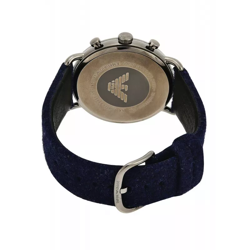 ARMANI Vīriešu AR11144 Hronogrāfs Nerūsējošā tērauda pulkstenis 43mm Zils ciparnīca