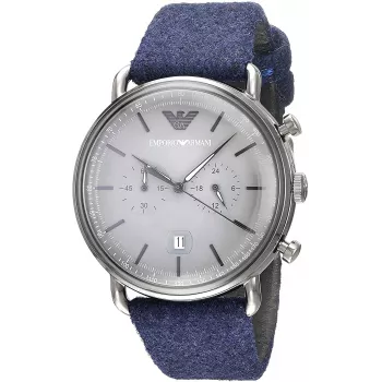 ARMANI Vīriešu AR11144 Hronogrāfs Nerūsējošā tērauda pulkstenis 43mm Zils ciparnīca