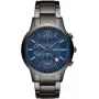 Armani vīriešu AR11215 hronogrāfa nerūsējošā tērauda pulkstenis 43mm melna ciparnīca