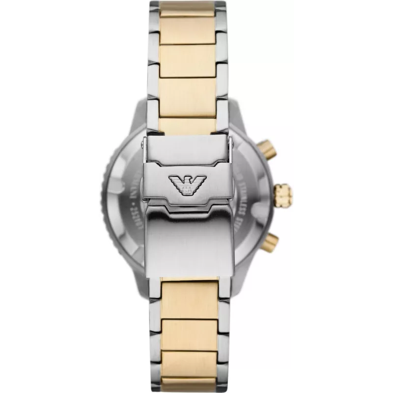 Armani vīriešu pulkstenis AR11361 42mm Nerūsējošā tērauda sieta melns ciparnīca hronogrāfs