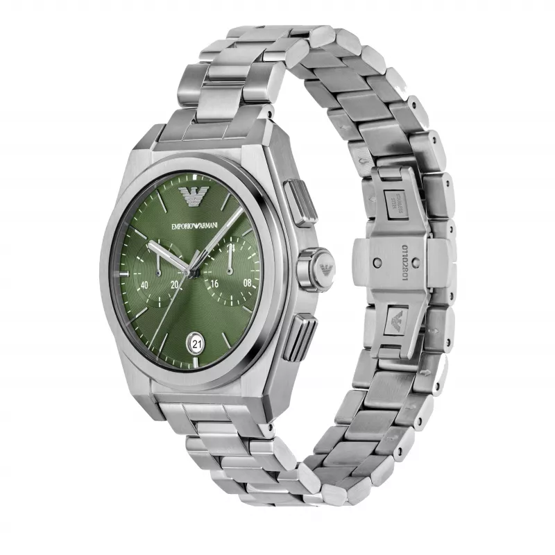 Armani vīriešu AR11640 nerūsējošā tērauda hronogrāfa pulkstenis, 43mm
