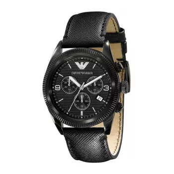 Armani vīriešu AR5904 hronogrāfa pulkstenis 41mm melna ciparnīca nerūsējošais tērauds