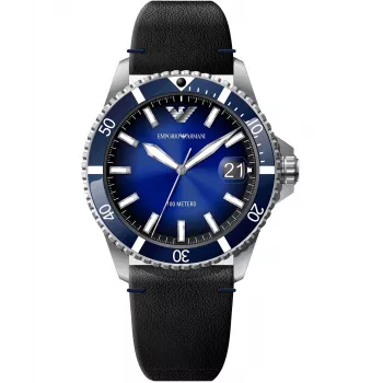 Armani vīriešu pulkstenis AR11516 42mm nerūsējošais tērauds kvarca hronogrāfs zils ciparnīca