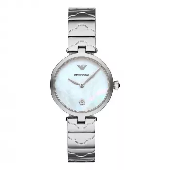 ARMANI Sieviešu AR11235 Kvarca Pulkstenis 32mm Nerūsējošais Tērauds Sudrabs