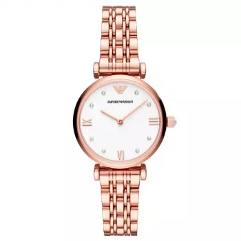 ARMANI Sieviešu AR11267 Kvarca analogais pulkstenis 32mm Nerūsējošais tērauds Sudrabs