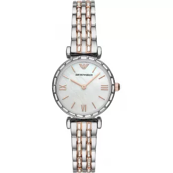 ARMANI sieviešu AR11290 kvarca analogais pulkstenis 28mm nerūsējošais tērauds sudrabs