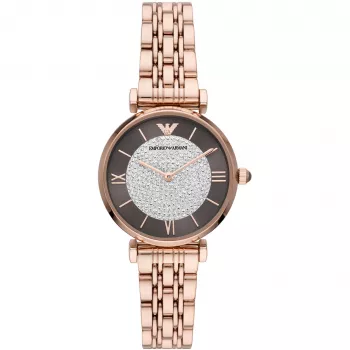 Armani sieviešu AR11402 kvarca analogais nerūsējošā tērauda pulkstenis 32 mm