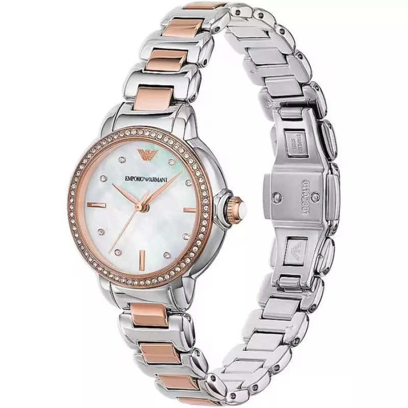 ARMANI Sieviešu AR11569 Gianni T-Bar kvarca pulkstenis 32mm sudraba nerūsējošais tērauds