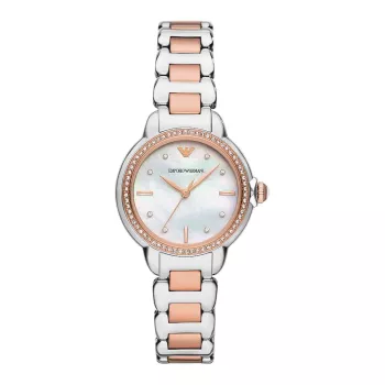 ARMANI Sieviešu AR11569 Gianni T-Bar kvarca pulkstenis 32mm sudraba nerūsējošais tērauds