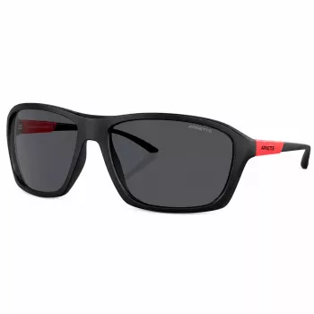 Arnette AN4329-275887 Vīriešu taisnstūra saulesbrilles, matēts melns rāmis, pelēkas lēcas, 63 mm