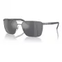 ARNETTE Vīriešu saulesbrilles AN3091-7416G Matēts melns rāmis, pelēkas spoguļa sudraba lēcas, 61 mm