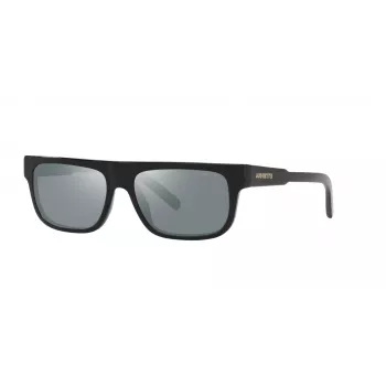 ARNETTE Vīriešu saulesbrilles AN4278-12006G - Matēts melns propionāta rāmis, pelēki spoguļa polikarbonāta lēcas, 55 mm lēcu platums
