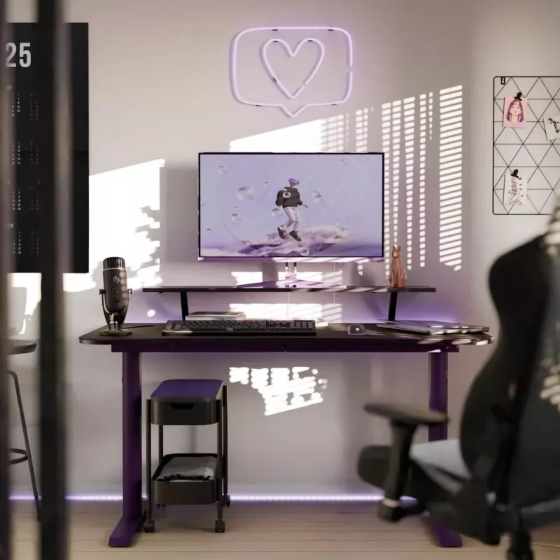 Arozzi Arena Medium Gaming Desk – Purple