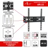 ART AR-33 Fiksētais sienas stiprinājums 26-60 collu LCD/LED televizoriem, 45 kg, VESA 400x400, plāns 24 mm profils, melns
