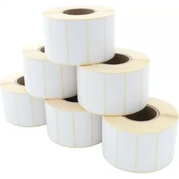 ARTDEV Termopārsūtīšanas etiķešu ruļlis 50 x 20 mm, 85 mm OD, 40 mm serde, 1500 etiķetes/ruļlis, balts papīrs