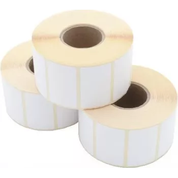 ARTDEV Termopārsūtīšanas etiķešu rullis 50 x 30 mm, 100 mm OD, 40 mm serde, 1500 etiķetes/rullī, balts papīrs