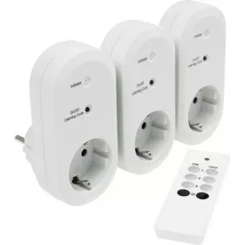AS Schwabe 24080 Bezvadu tālvadības kontaktligzdu komplekts iekštelpām 2300 W, 3 daļas, balts