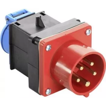 AS SCHWABE 400V 16A CEE uz Schuko adaptera kabelis, 5 polu uz 2 polu, 0,3 m, IP44, melns 60495