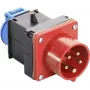 AS SCHWABE 400V 16A CEE uz Schuko adaptera kabelis, 5 polu uz 2 polu, 0,3 m, IP44, melns 60495