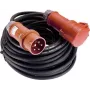 AS SCHWABE 60566 10 m CEE 400V 16A 5 polu gumijas pagarinātāja kabelis ar fāzu invertoru, melns