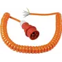 AS SCHWABE CEE spirālveida barošanas kabelis ar CEE kontaktdakšu un atvērtu galu (400V / 16A | IP44 | H07BQ-F 5G2.5 | 1m - 5m pagarināms) - Oranžs 70432