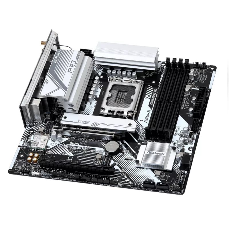 ASRock B760M Pro RS WiFi Intel LGA 1700 Micro-ATX spēļu mātesplate