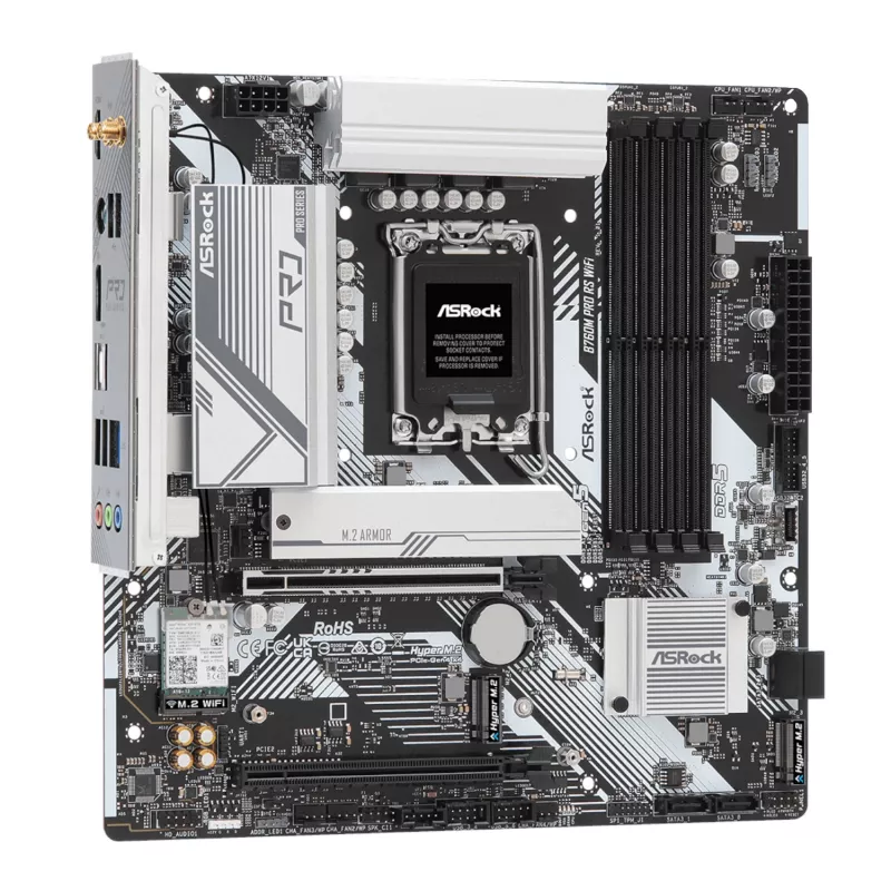 ASRock B760M Pro RS WiFi Intel LGA 1700 Micro-ATX spēļu mātesplate