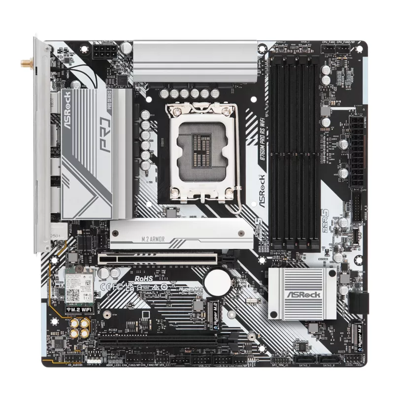 ASRock B760M Pro RS WiFi Intel LGA 1700 Micro-ATX spēļu mātesplate