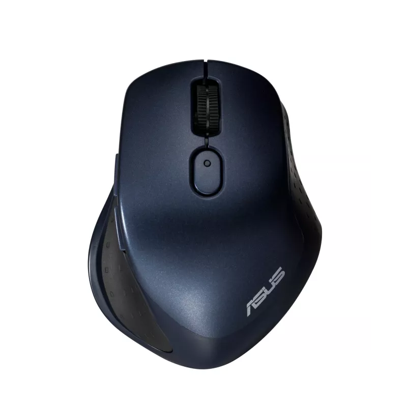 ASUS MW203 Bezvadu optiskā pele - Zila - 2.4GHz RF / Bluetooth 5.0 / Bluetooth 3.0 - 6 pogas - 800/1000/1600 DPI - Klusais klikšķis - Vairākas ierīces - AA baterija - Līdz 12 mēnešu akumulatora darbības laiks