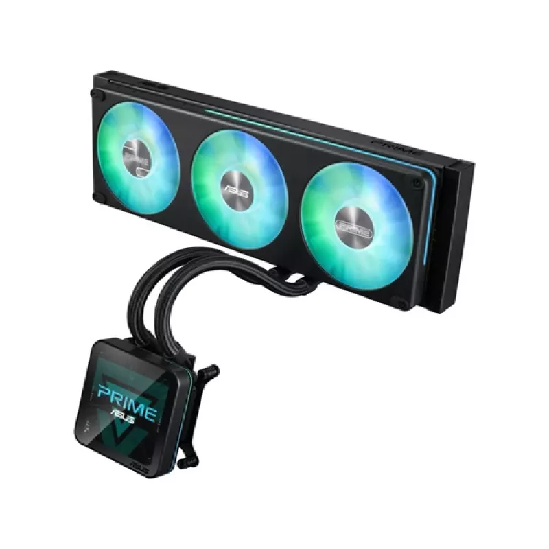 ASUS Prime SLC II 360 ARGB LCD AIO Šķidruma CPU Dzesētājs, 360 mm Radiators, 3 x 120 mm ARGB Ventilatori, LGA 1851/1700/1200/115x/AM5/AM4