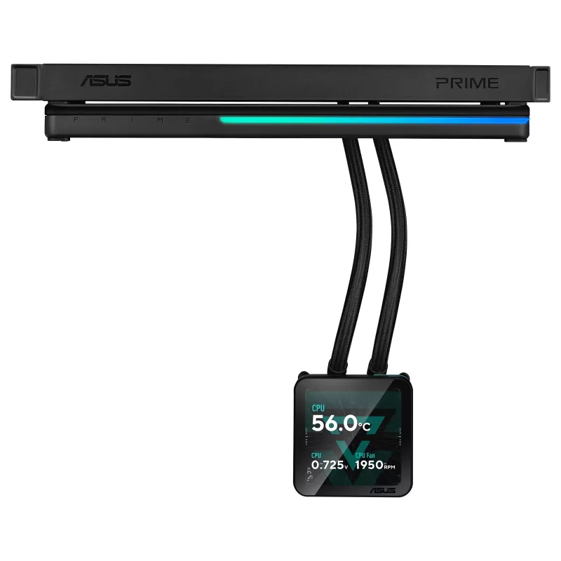 ASUS Prime SLC II 360 ARGB LCD AIO Šķidruma CPU Dzesētājs, 360 mm Radiators, 3 x 120 mm ARGB Ventilatori, LGA 1851/1700/1200/115x/AM5/AM4