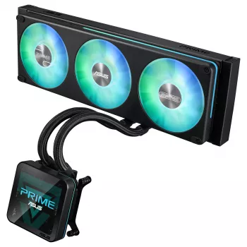 ASUS Prime SLC II 360 ARGB LCD AIO Šķidruma CPU Dzesētājs, 360 mm Radiators, 3 x 120 mm ARGB Ventilatori, LGA 1851/1700/1200/115x/AM5/AM4
