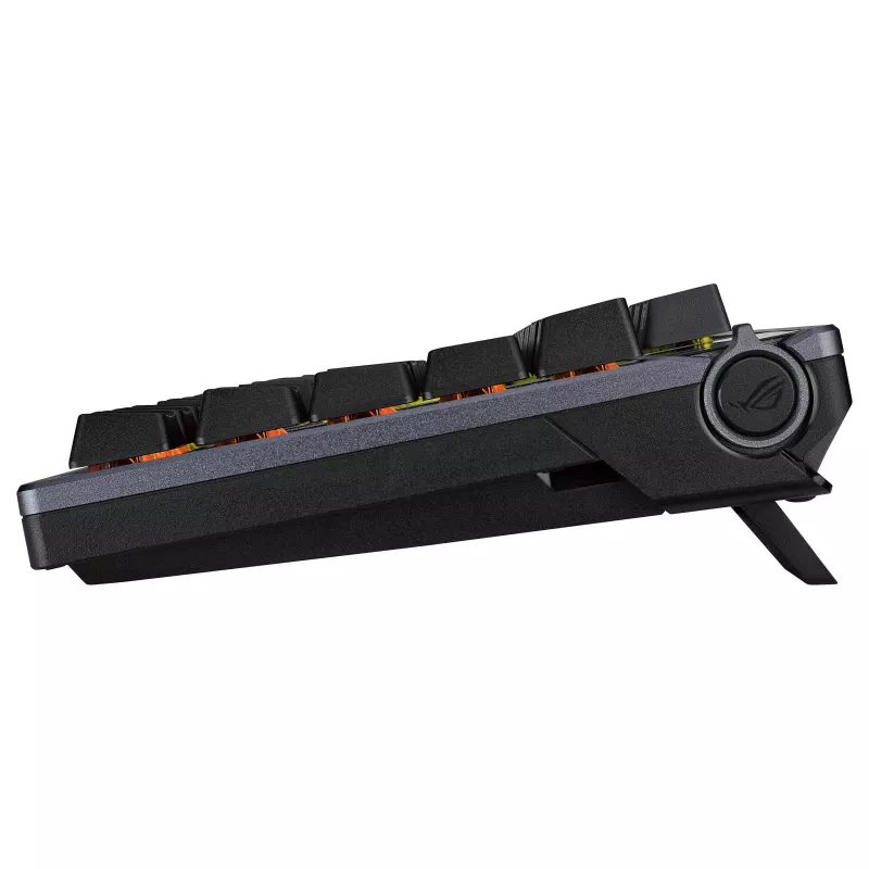 ASUS ROG Azoth 75% Hotswap mehāniskā tastatūra, Tri-Mode RGB, OLED displejs, PBT taustiņu vāciņi, NX slēdži, Melna