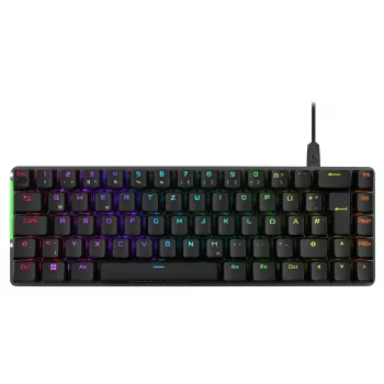 ASUS ROG Falchion Ace M705 65% vadu mehāniskā spēļu tastatūra, USB-C, 1000Hz aptaujas ātrums, ROG NX Red slēdži, PBT taustiņu vāciņi, RGB Aura Sync, melna
