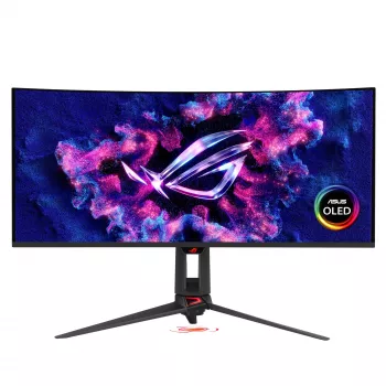 ASUS ROG Swift OLED PG34WCDN 34 collu izliekts spēļu monitors, WQHD, 360Hz, QD-OLED, HDMI, DP, USB-C, USB centrmezgls, melns