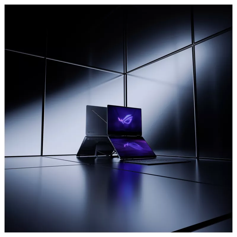 ASUS ROG Zephyrus Duo GX651AX-SR004W spēļu klēpjdators, 16 collu 3K OLED skārienjūtīgs 120Hz, Intel Core Ultra 9 386H, 64GB LPDDR5x, 2TB SSD, GeForce RTX 5090 24GB, Windows 11 Home, vācu QWERTZ tastatūra