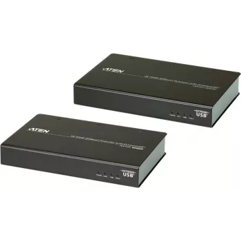 ATEN VE813A HDBaseT HDMI USB 2.0 RS-232 Ethernet Audio pagarinātāja komplekts (raidītājs un uztvērējs) līdz 100 m, 4K@30Hz, HDCP 2.2, PoH, metāla korpuss