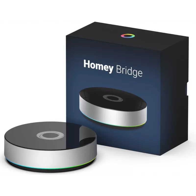 Athom Homey Bridge Smart Home Controller - Zigbee, Z-Wave, Bluetooth, Wi-Fi - Melns/Sudrabs