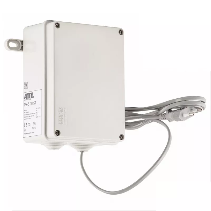 ATTE IPB-5-10A-S4 5 portu nepārvaldāms PoE+ slēdzis, 4 PoE porti, 60W budžets, 10/100 Mbps, darbvirsmas/sienas montāža, metāla korpuss