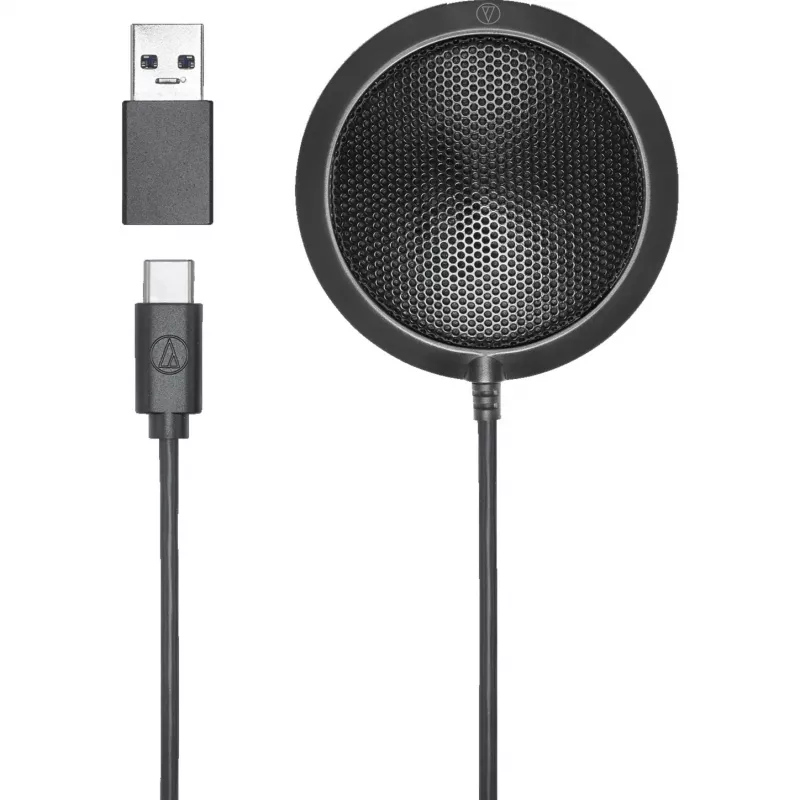 Audio-Technica ATR4697-USB kondensatora robežmikrofons melns USB-C USB-A