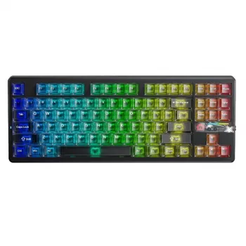 AULA Gasket F87 Pro V2 Black Mist Caurspīdīga Leobog X3 RGB tastatūra
