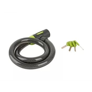 Author Cable Lock ACL-85 C-Sleeve 25x1000mm ar atslēgu Melns/Zaļš